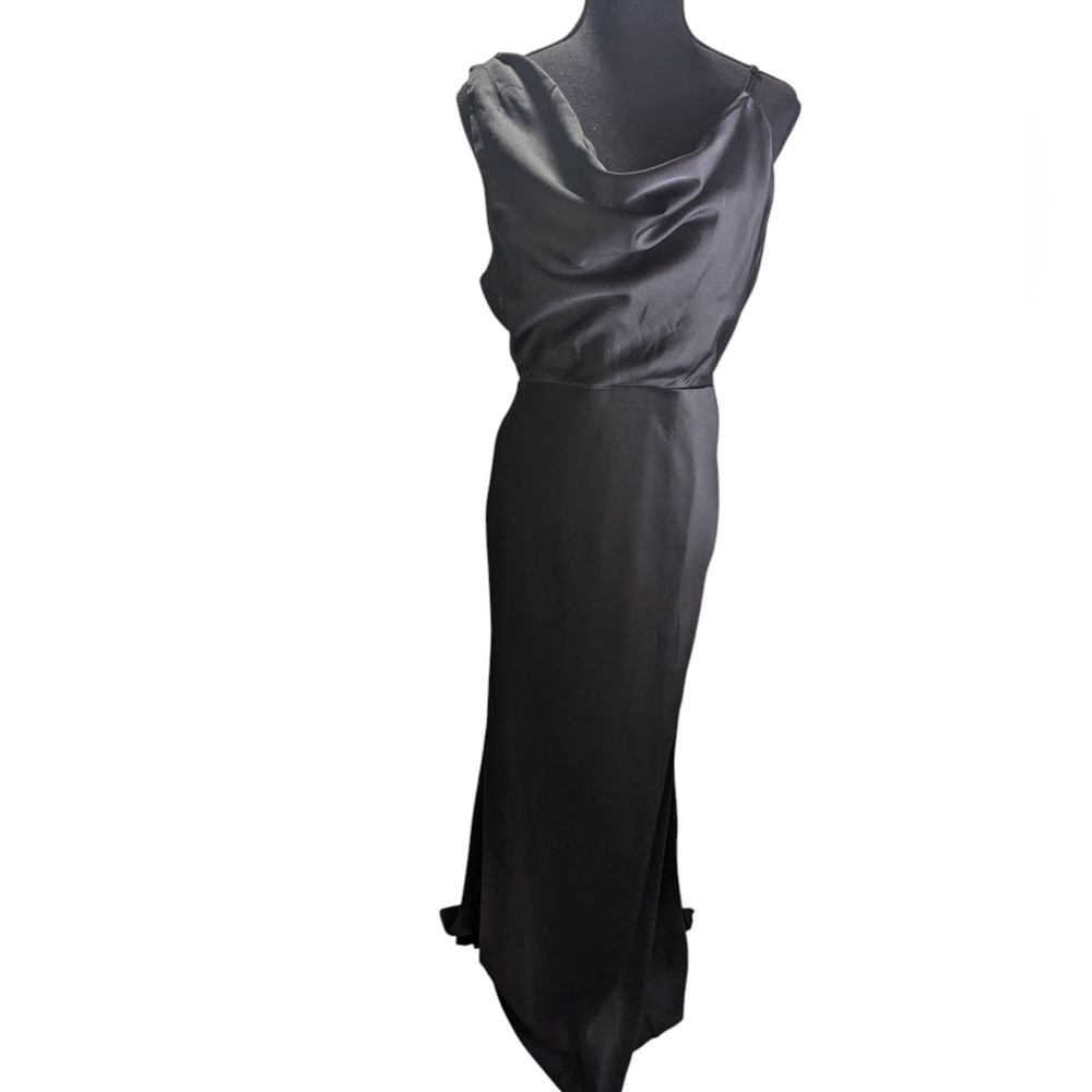 Fashion Nova Strapless Black Satin Dress Size XL New With Tags Formal